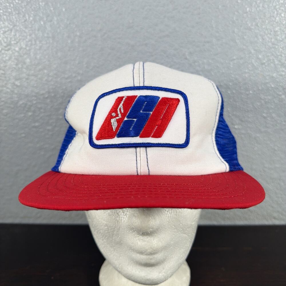 Vintage Olympic Shooting Team Hat Usa Made Tri Color Snapback Cap